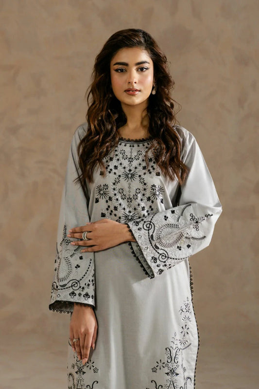 Picture of Zehnaz - Embroidered Cambric Shirt - Noreeza - Available at Raja Sahib
