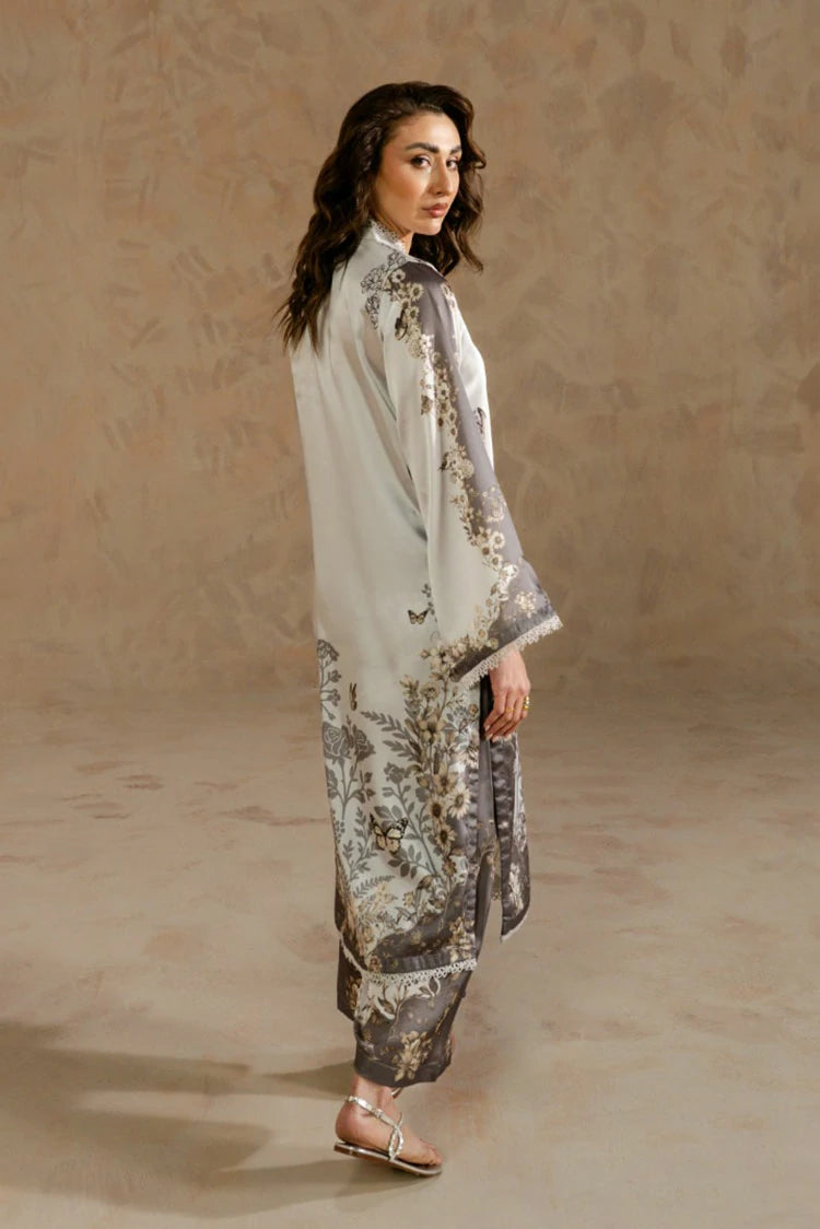 Picture of Zehnaz - Printed Charmeuse Silk Co-Ord Set - Stella - Available at Raja Sahib