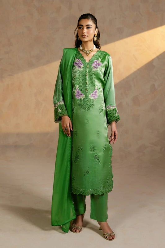 Picture of Zehnaz - Embroidered Shisha Silk Kaftan Set - 3 Piece - Zarlish - Available at Raja Sahib