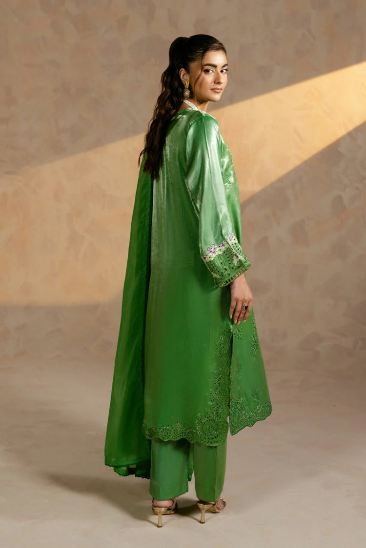 Picture of Zehnaz - Embroidered Shisha Silk Kaftan Set - 3 Piece - Zarlish - Available at Raja Sahib