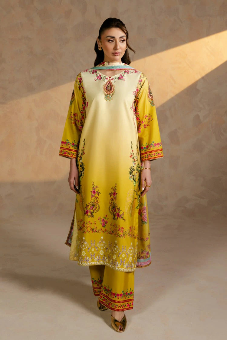 Picture of Zehnaz - Printed Swiss Silk Set - 3 Piece - Dazzel - Available at Raja Sahib