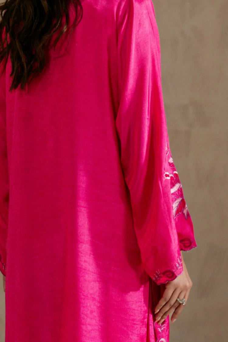 Picture of Zehnaz - Embroidered Raw Silk Short Shirt & Shalwar - Nura - Available at Raja Sahib