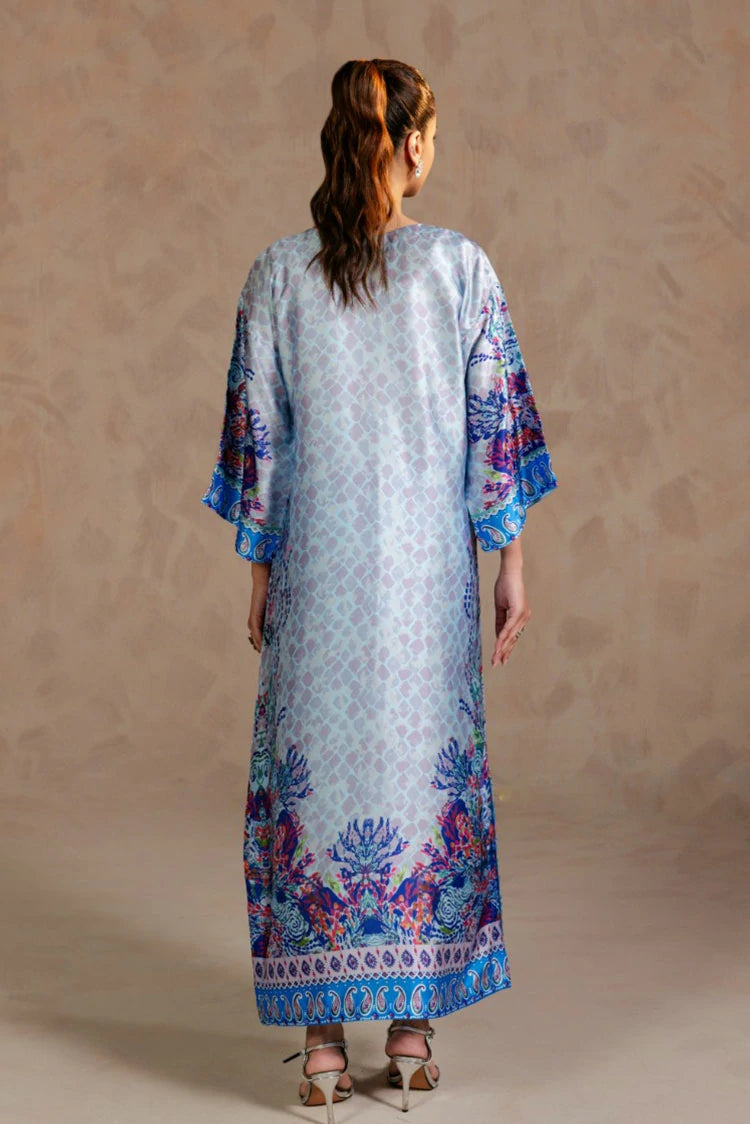 Picture of Zehnaz - Charmeuse Kaftan Set With Zardozi - Sahare - Available at Raja Sahib