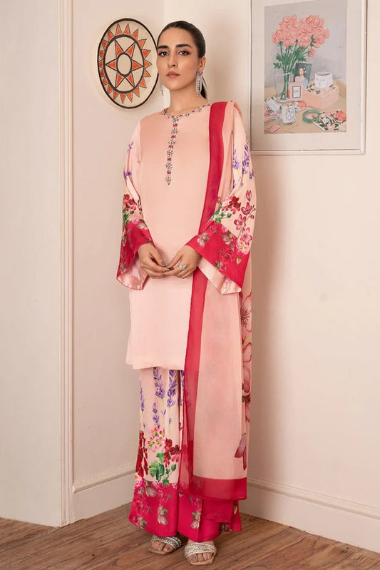 Picture of Stitch Vibes - Morganite RTW Collection - 3 PC - Peach Pink Dress - Available at Raja Sahib