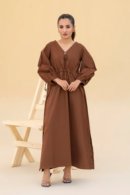 Picture of Zarlay - Khaddar Co-ord Set - Chocolate Brown - Available at Raja Sahib