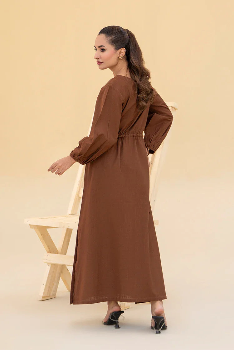 Picture of Zarlay - Khaddar Co-ord Set - Chocolate Brown - Available at Raja Sahib