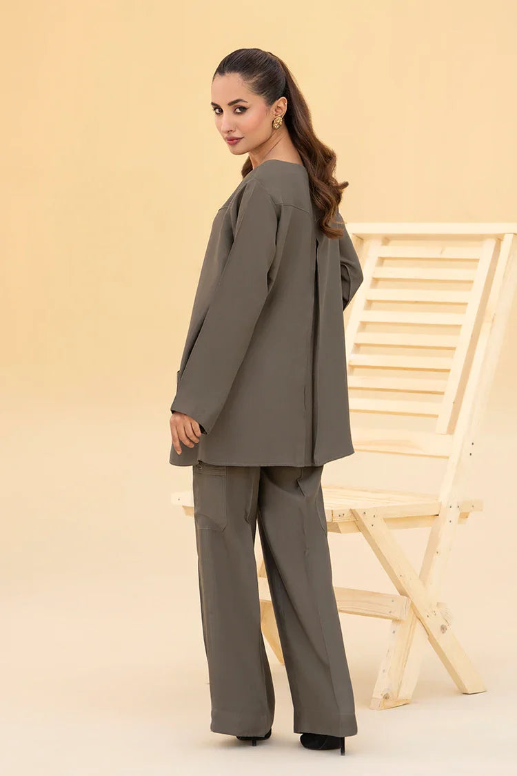 Picture of Zarlay - Olive Cotton Silk - 2 Piece - Available at Raja Sahib