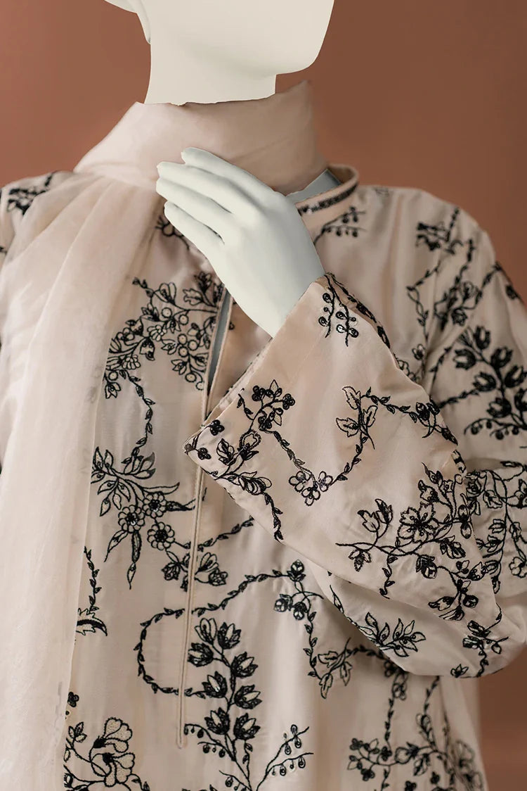 Picture of Zaira & Mahnoor - Ivory - 3 PC - Silk Farshi Set - Available at Raja Sahib