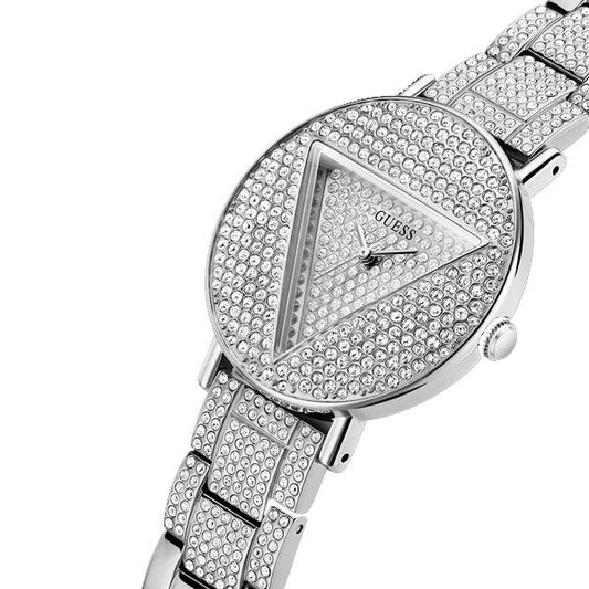 Guess Trend Silver Stainless Steel Silver Dial Quartz Watch for Ladies - GW0512L1