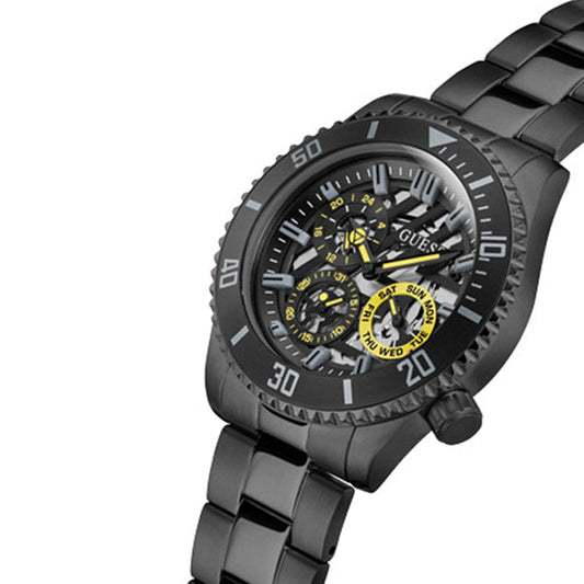 Guess Axle Black Stainless Steel Black Dial Quartz Watch for Gents - GW0488G3