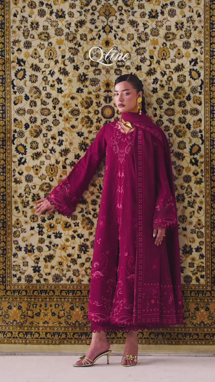Picture of Qalamkar - Qline Linen Collection - QLW-02 ALEENA - Unstitched - Available at Raja Sahib
