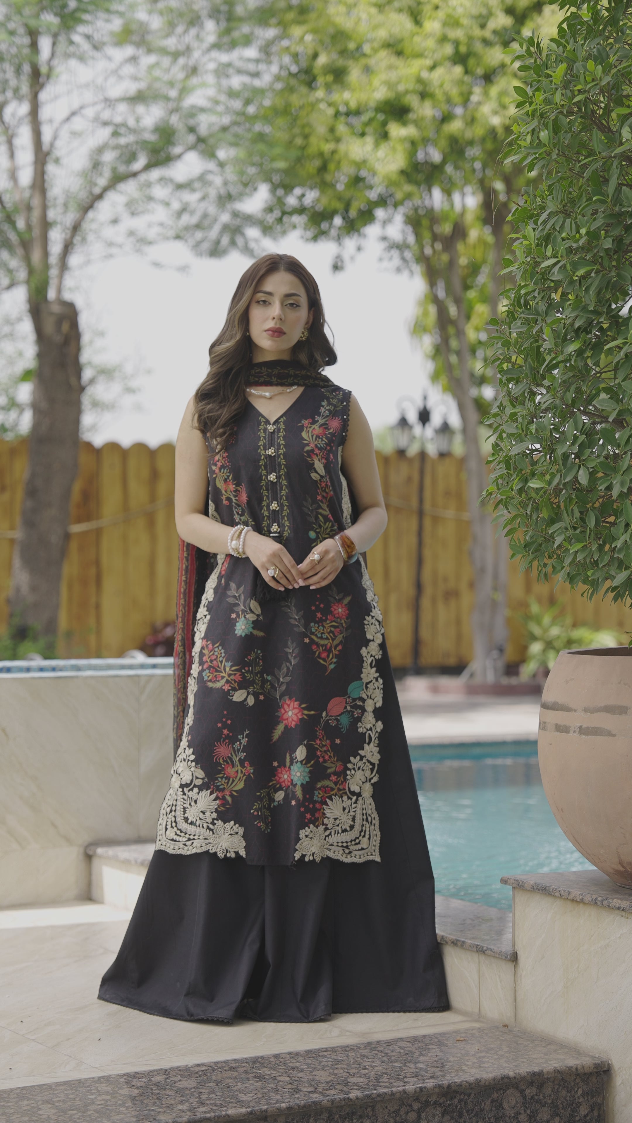 Picture of Ellena - 3-PC Unstitched Embroidered Lawn Suit - Available at Raja Sahib