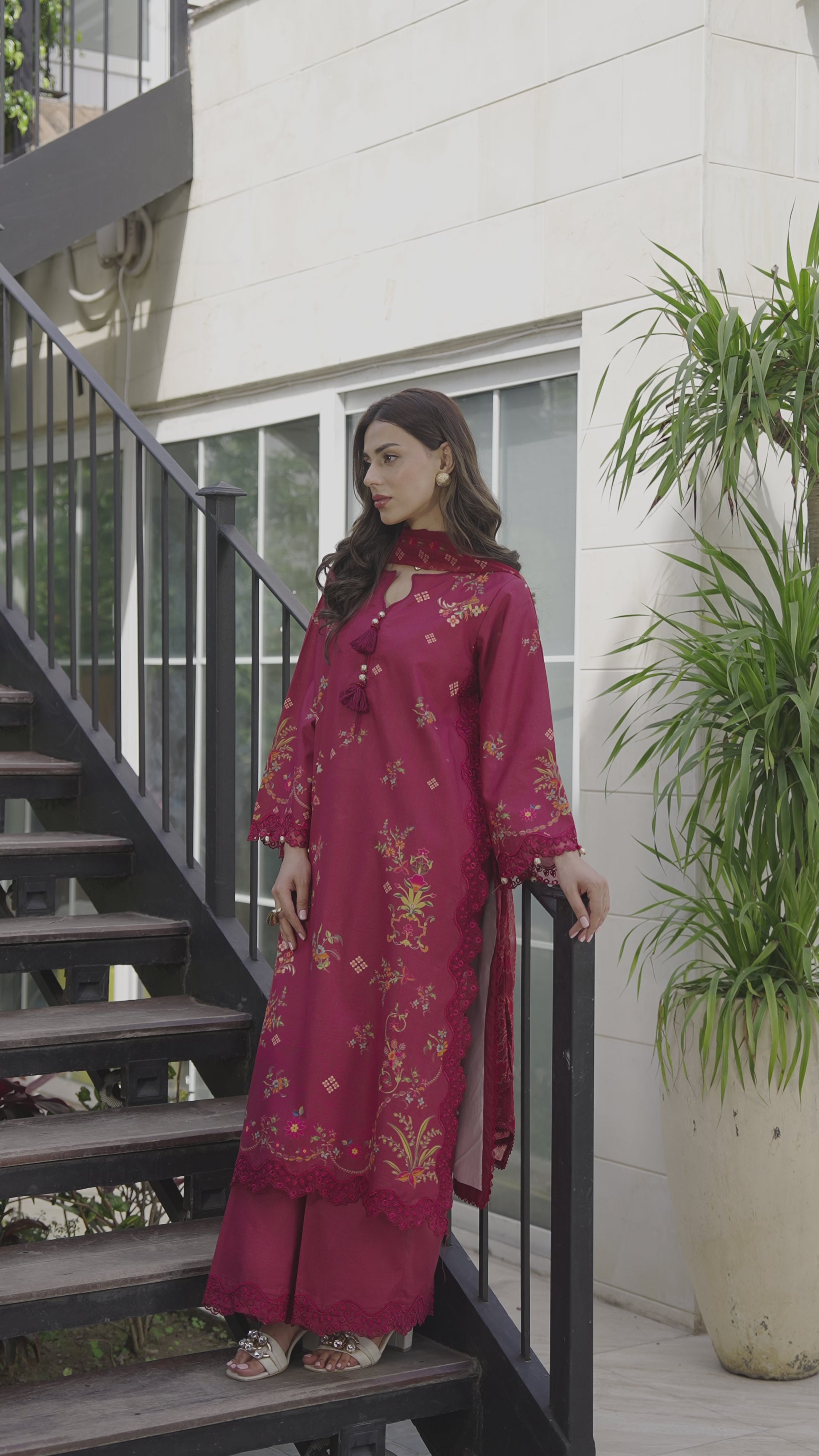 Picture of Ellena - 3-PC Unstitched Embroidered Lawn Suit - Available at Raja Sahib