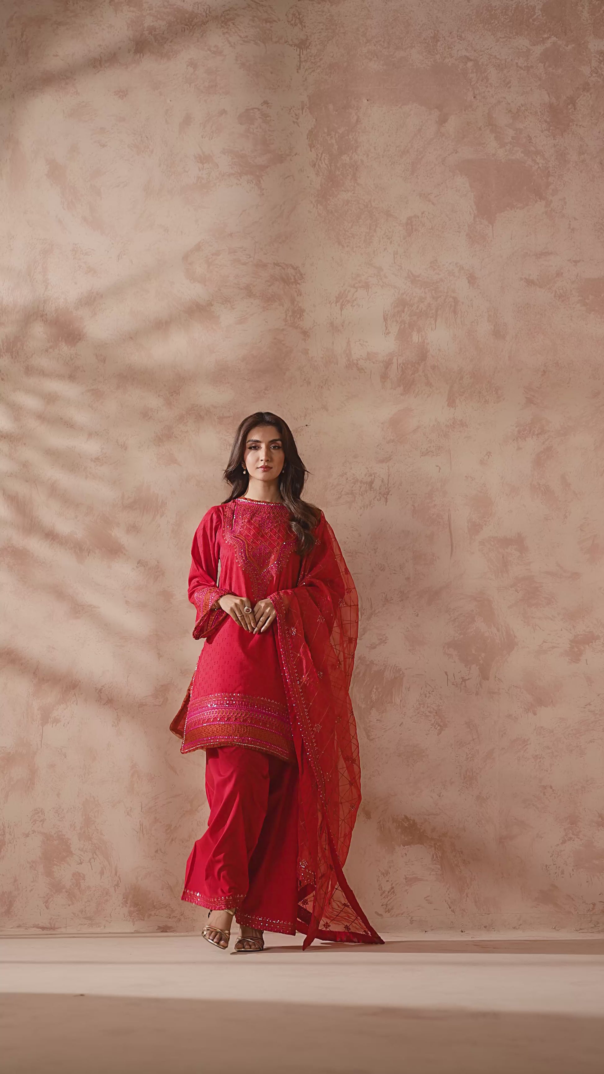 Ellena - 3-PC Stitched Embroidered Suit