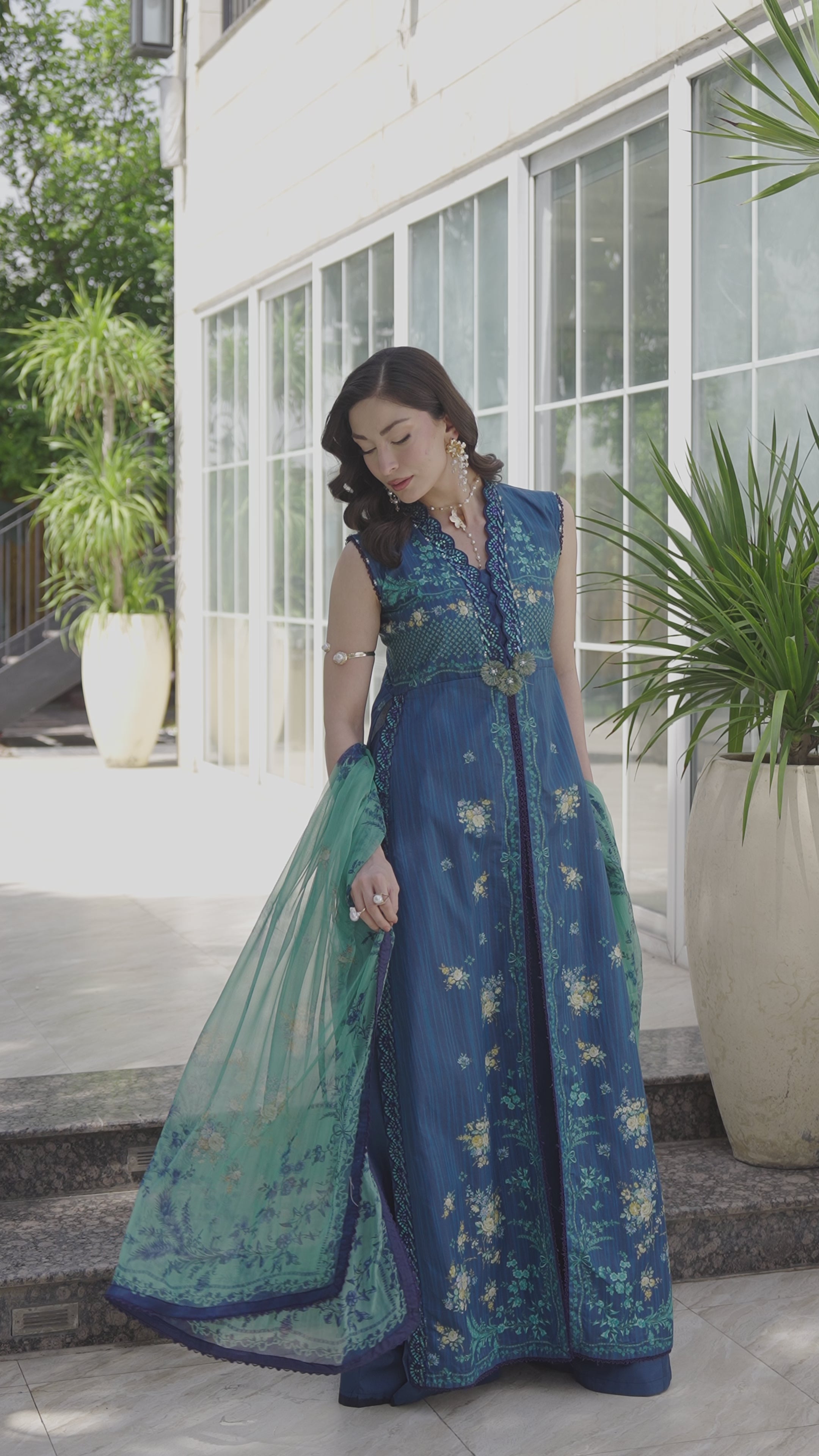 Picture of Ellena - 3-PC Unstitched Embroidered Lawn Suit - Available at Raja Sahib