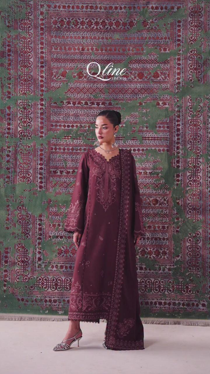Picture of Qalamkar - Qline Linen Collection - QLW-14 FARWA - Unstitched - Available at Raja Sahib