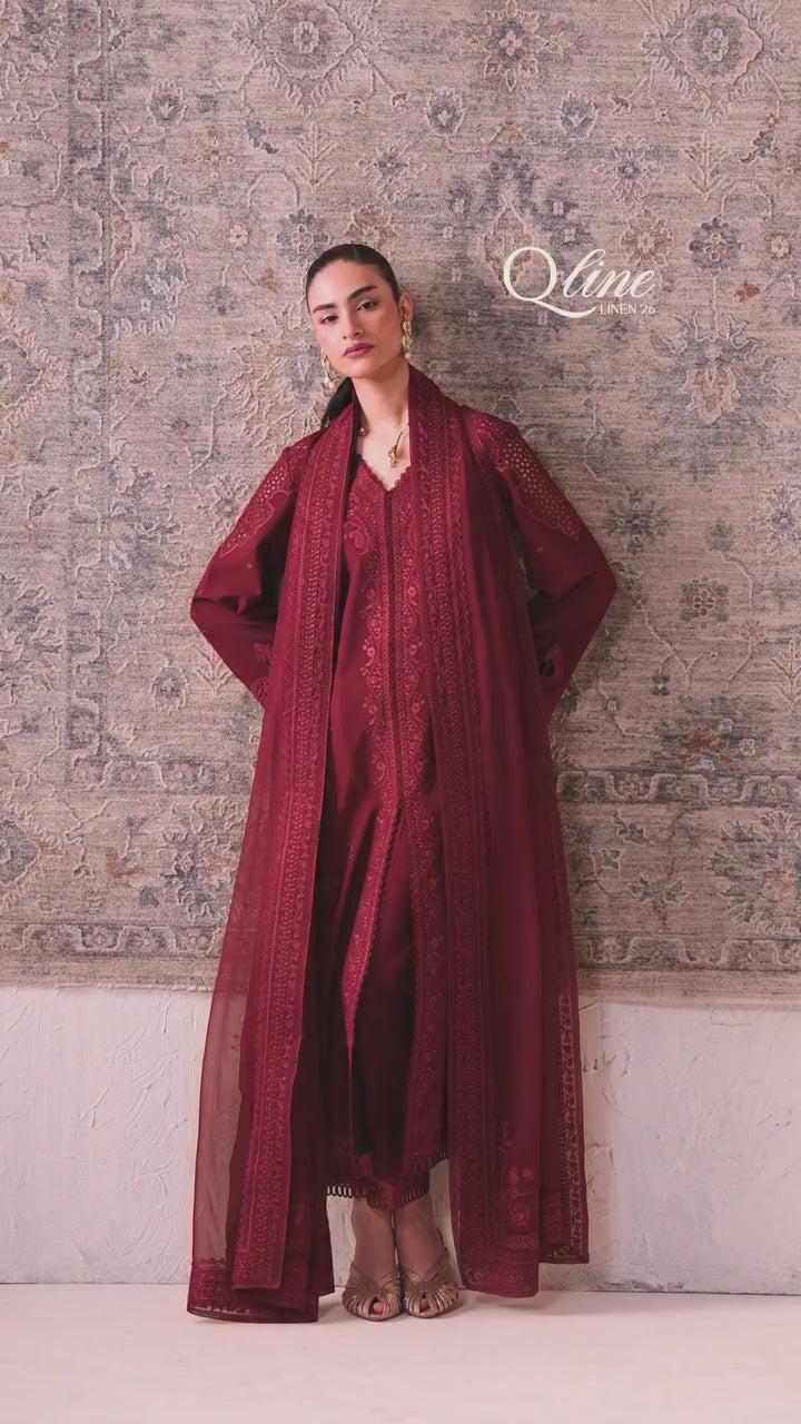 Picture of Qalamkar - Qline Linen Collection - QLW-08 NEIRAH - Unstitched - Available at Raja Sahib