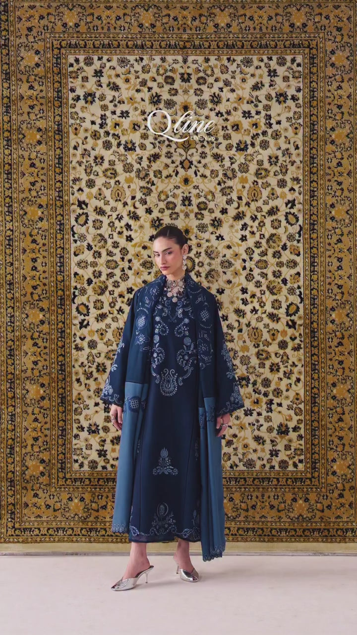 Picture of Qalamkar - Qline Linen Collection - QLW-10 Seran - Unstitched - Available at Raja Sahib