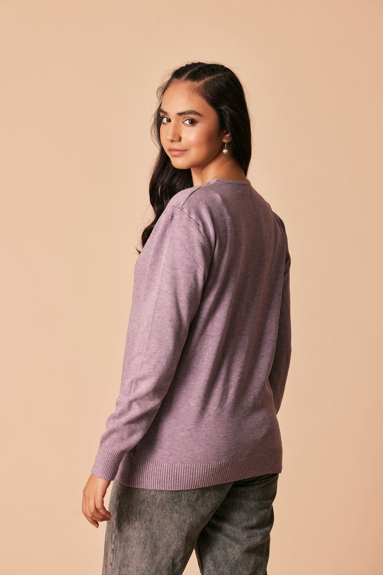 Picture of Ellena - V-Neck Pullover Sweater - Available at Raja Sahib