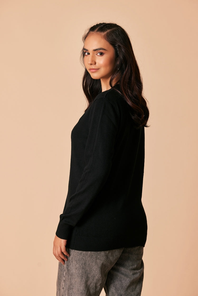 Picture of Ellena - V-Neck Pullover Sweater - Available at Raja Sahib