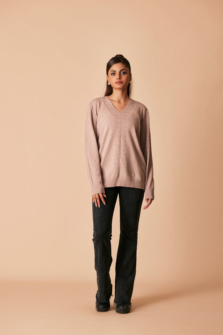 Picture of Ellena - V-Neck Pullover Sweater - Available at Raja Sahib
