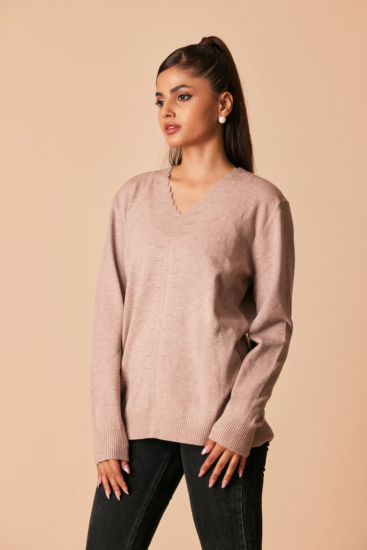 Picture of Ellena - V-Neck Pullover Sweater - Available at Raja Sahib