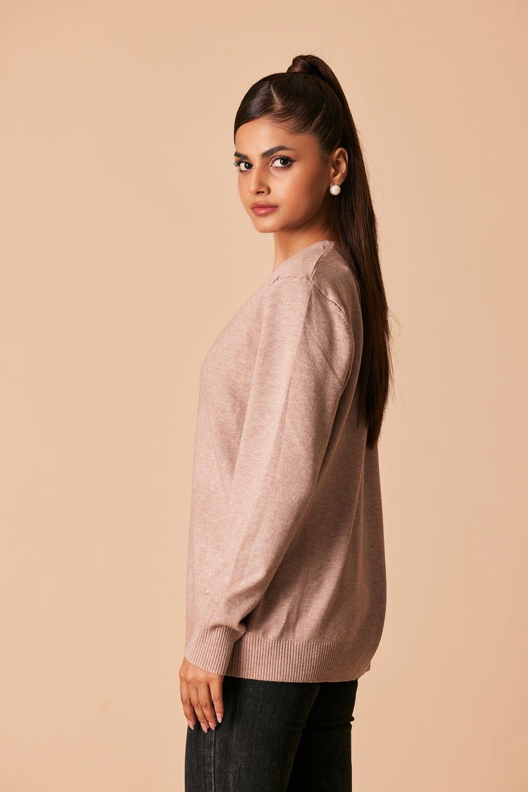 Picture of Ellena - V-Neck Pullover Sweater - Available at Raja Sahib