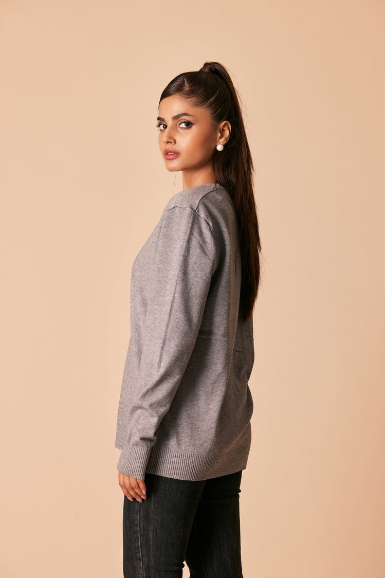 Picture of Ellena - V-Neck Pullover Sweater - Available at Raja Sahib