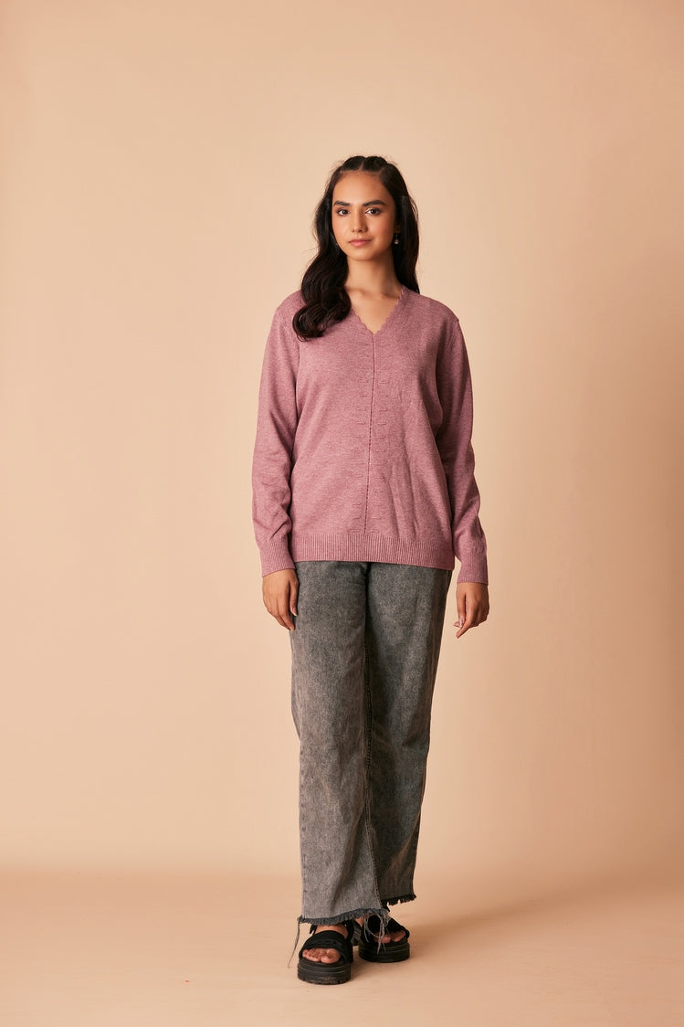 Picture of Ellena - V-Neck Pullover Sweater - Available at Raja Sahib
