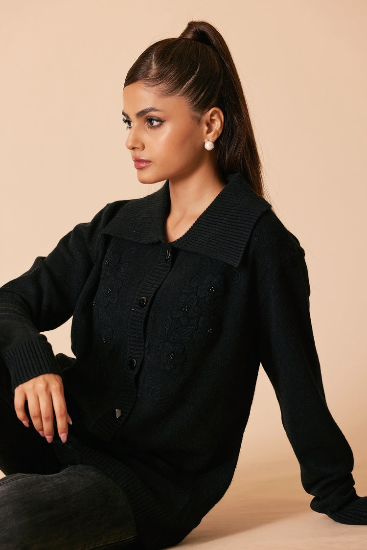Picture of Ellena - V-Neck Cardigan Sweater - Available at Raja Sahib