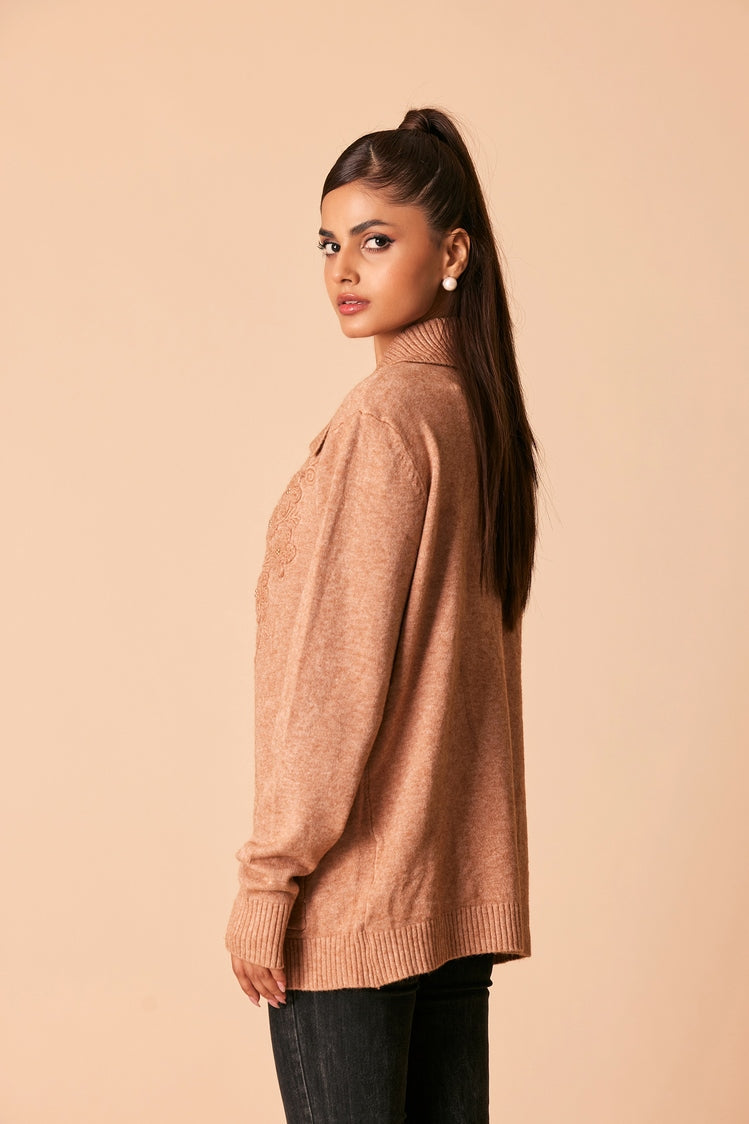 Picture of Ellena - V-Neck Cardigan Sweater - Available at Raja Sahib