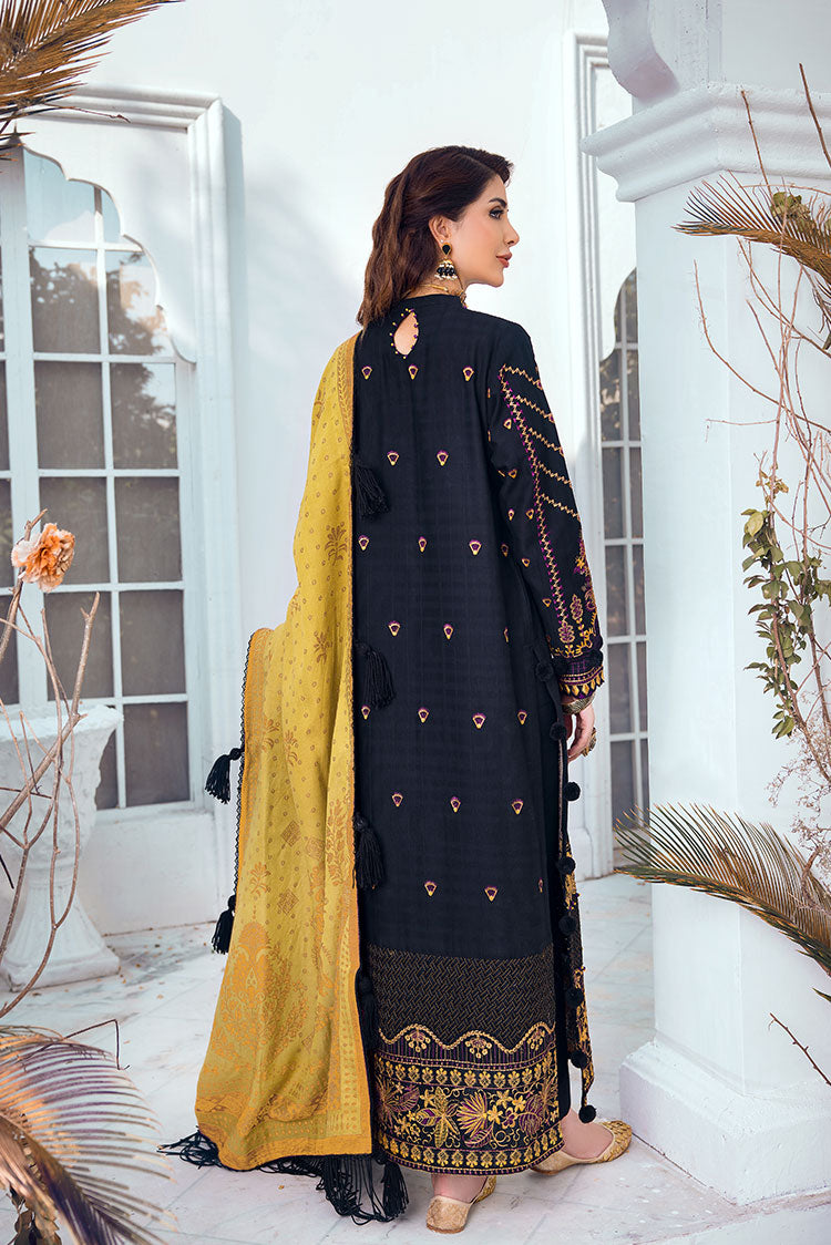 Picture of Ellena - 3-PC Unstitched Embroidered Jacquard Khaddar Suit - Available at Raja Sahib