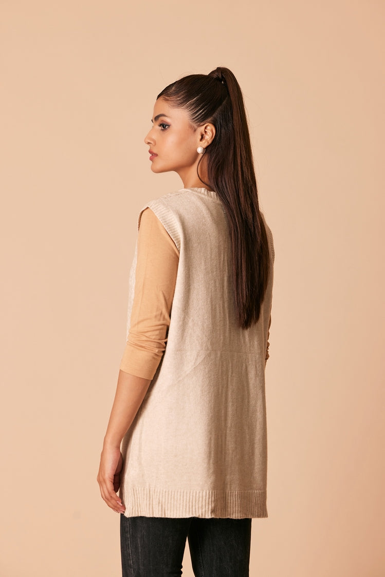 Picture of Ellena - Round Neck Cardigan Sweater - Available at Raja Sahib