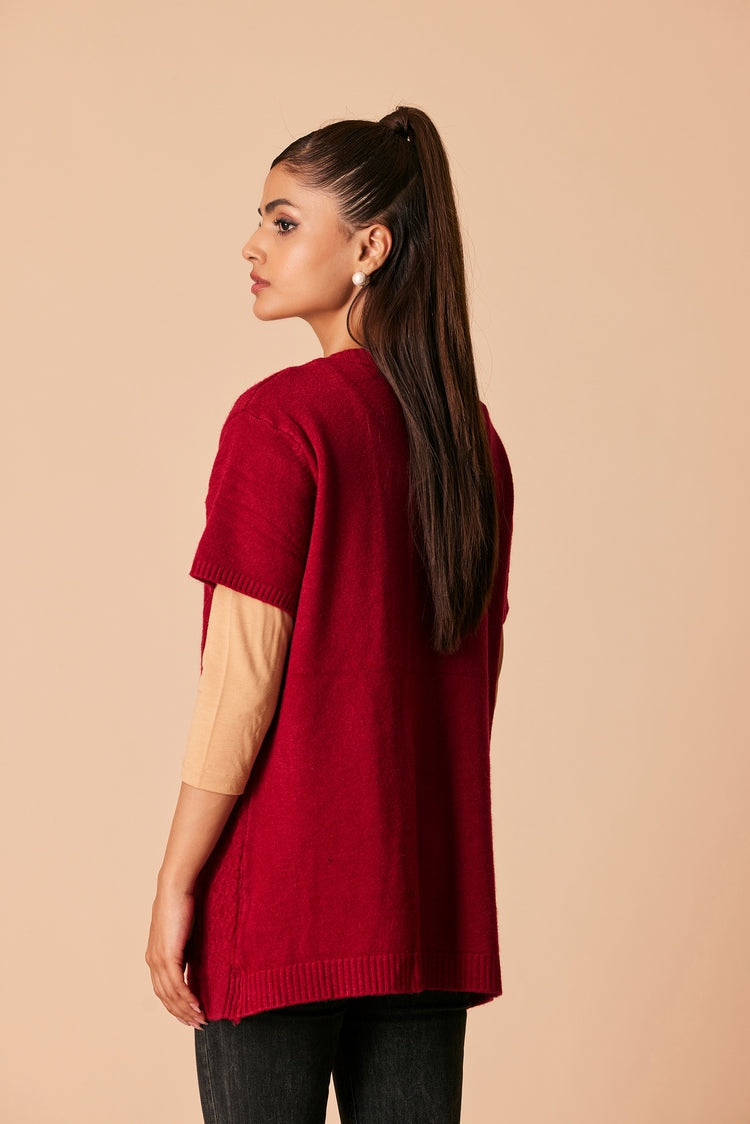 Picture of Ellena - Round Neck Cardigan Sweater - Available at Raja Sahib