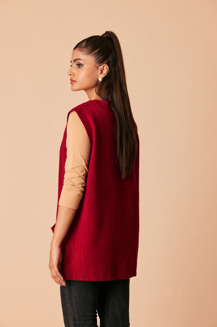Picture of Ellena - Round Neck Cardigan Sweater - Available at Raja Sahib