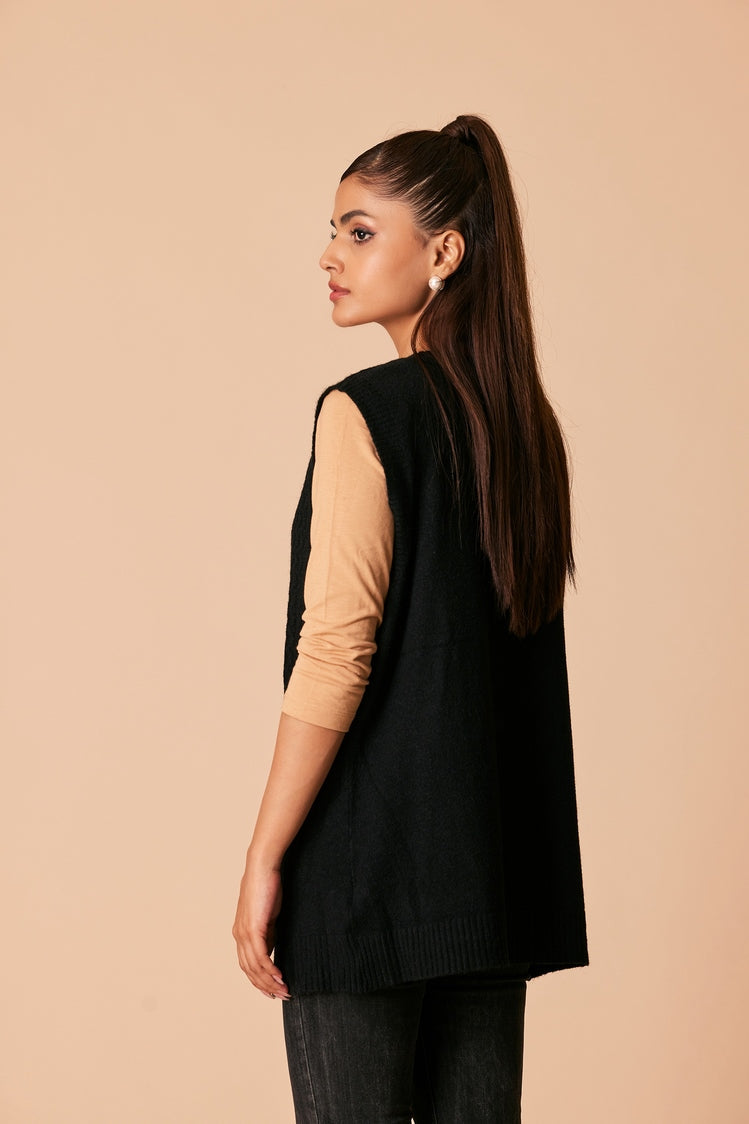 Picture of Ellena - Round Neck Cardigan Sweater - Available at Raja Sahib