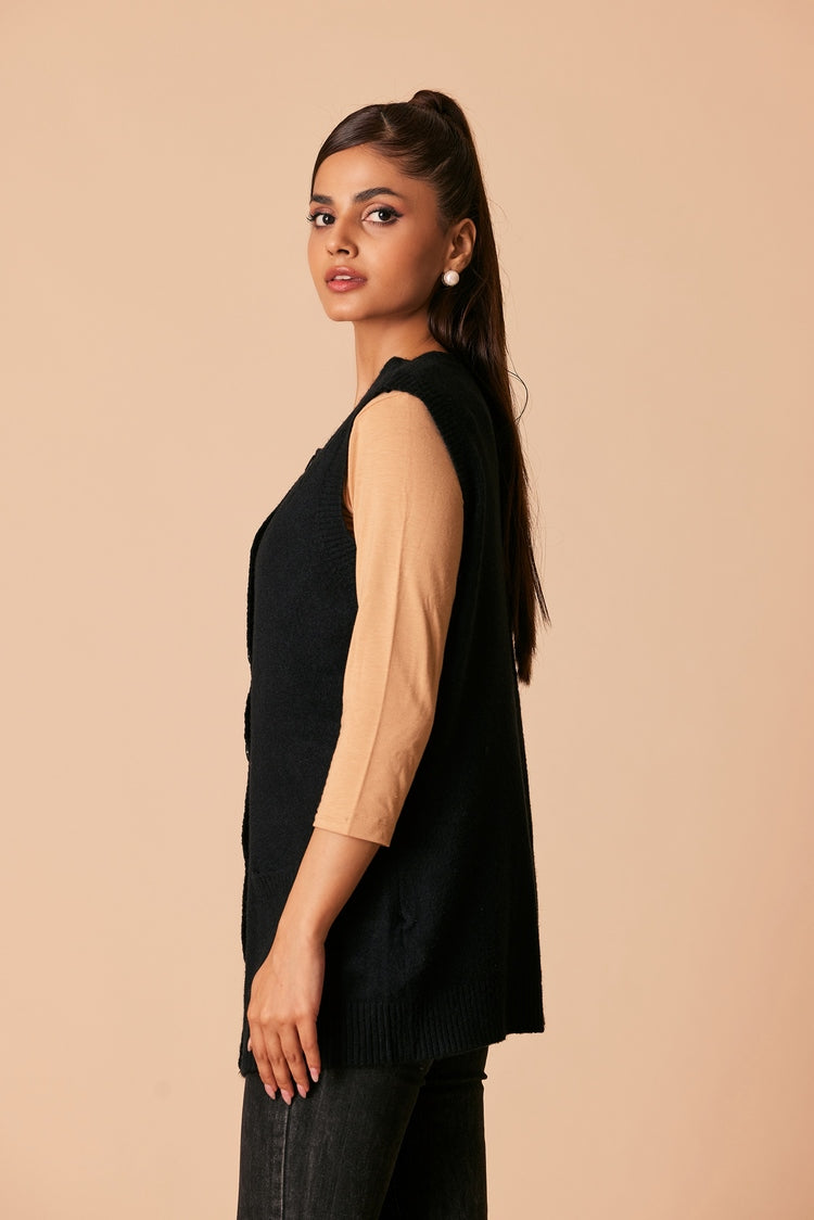 Picture of Ellena - Round Neck Cardigan Sweater - Available at Raja Sahib