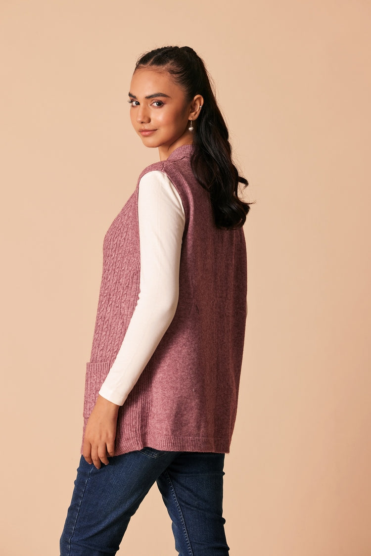 Picture of Ellena - Round Neck Cardigan Sweater - Available at Raja Sahib