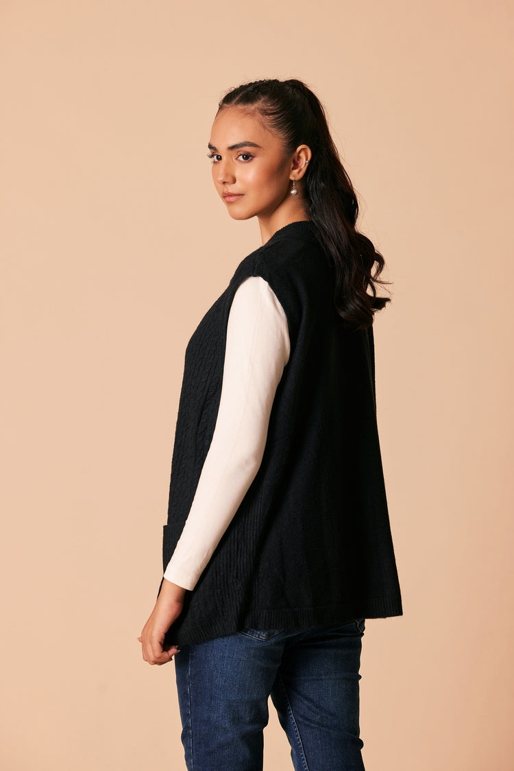 Picture of Ellena - Round Neck Cardigan Sweater - Available at Raja Sahib