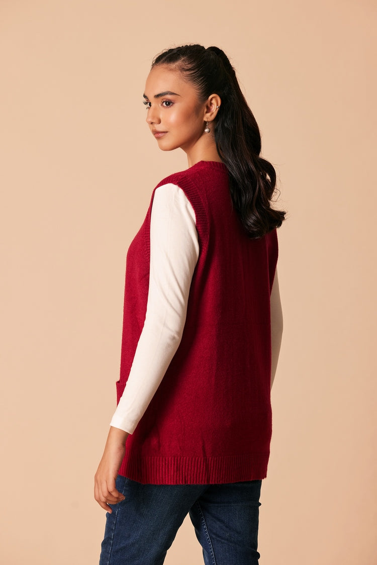 Picture of Ellena - Round Neck Cardigan Sweater - Available at Raja Sahib