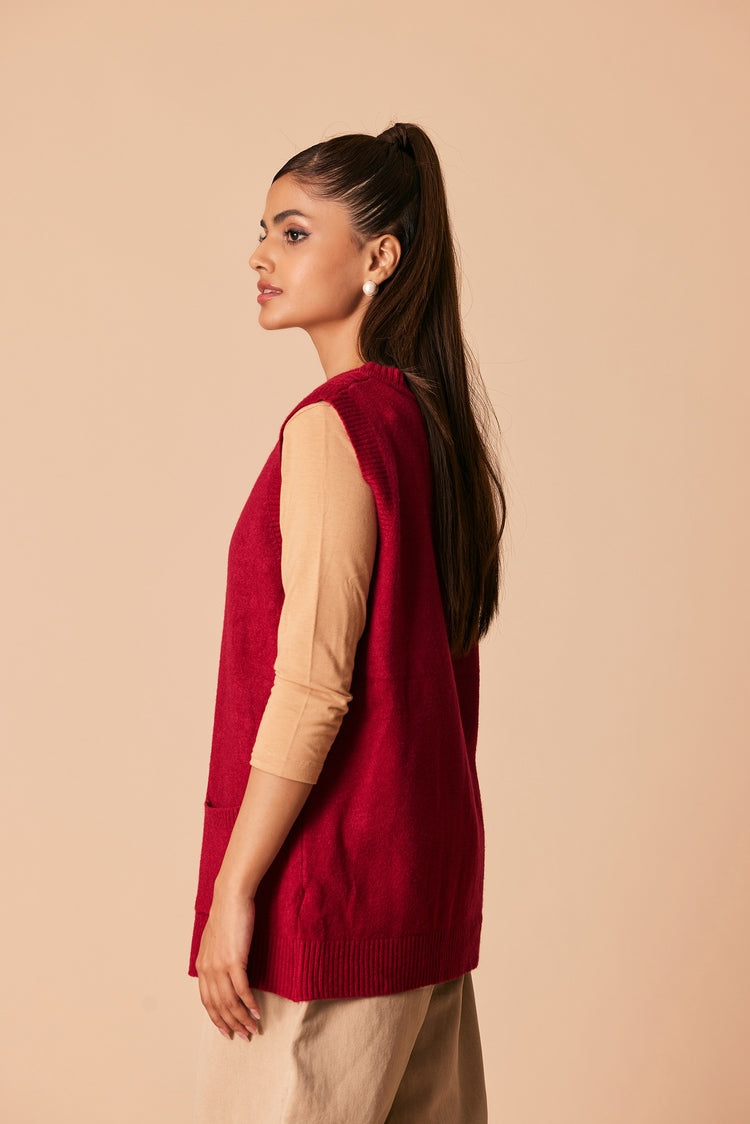 Picture of Ellena - Round Neck Cardigan Sweater - Available at Raja Sahib