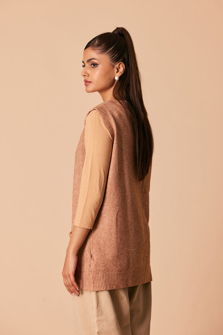 Picture of Ellena - Round Neck Cardigan Sweater - Available at Raja Sahib