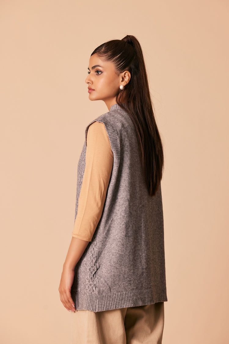 Picture of Ellena - Round Neck Cardigan Sweater - Available at Raja Sahib