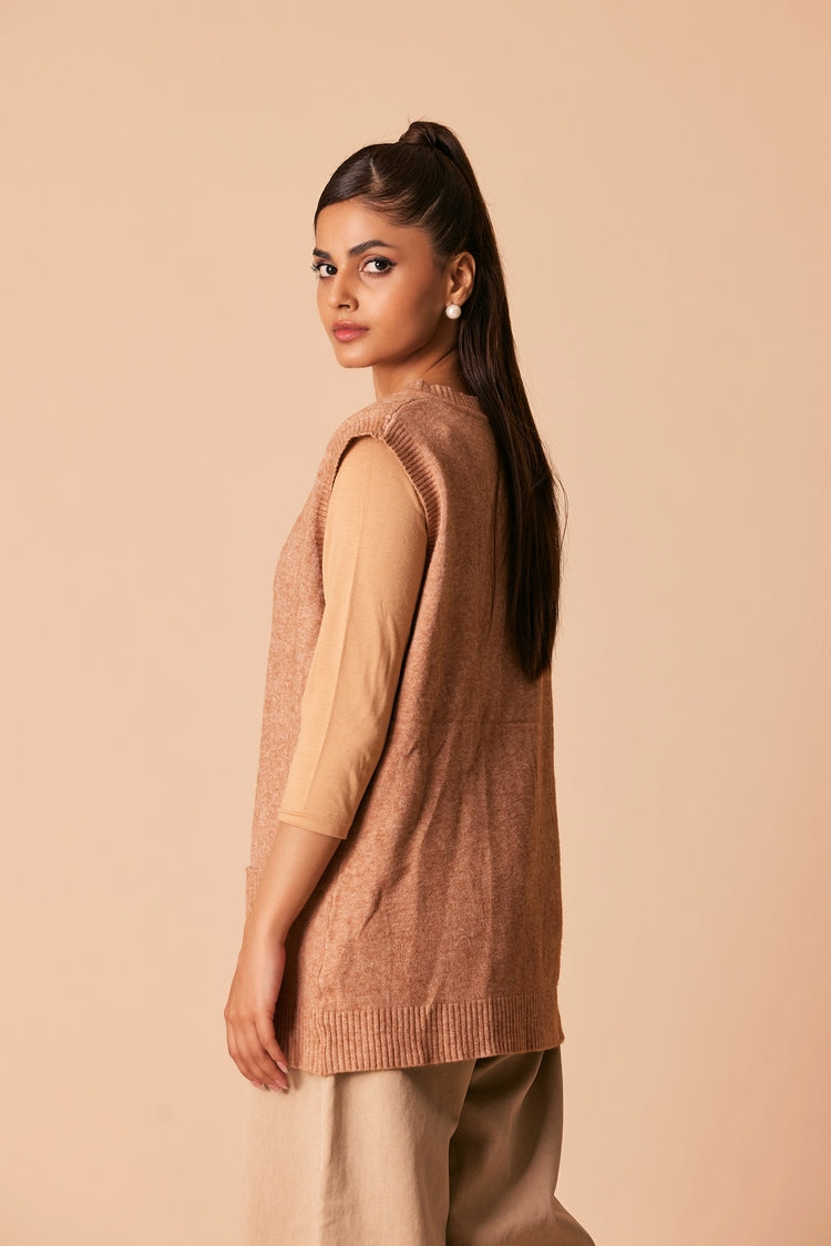 Picture of Ellena - Round Neck Cardigan Sweater - Available at Raja Sahib