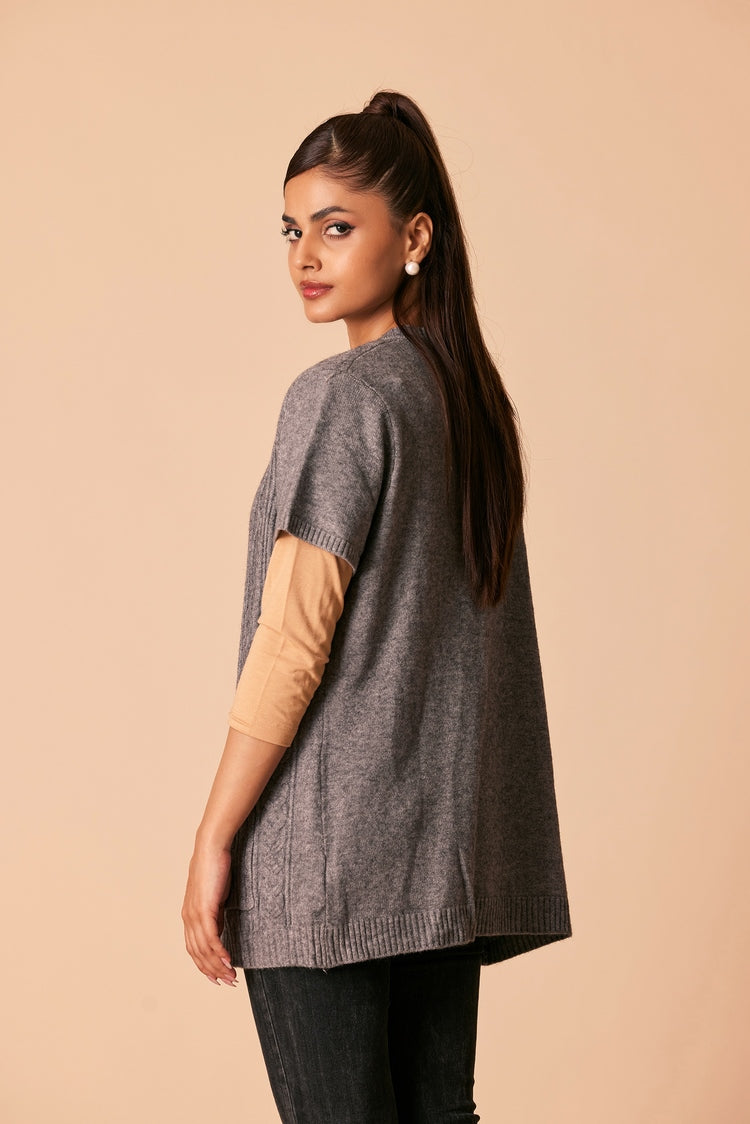 Picture of Ellena - Round Neck Cardigan Sweater - Available at Raja Sahib