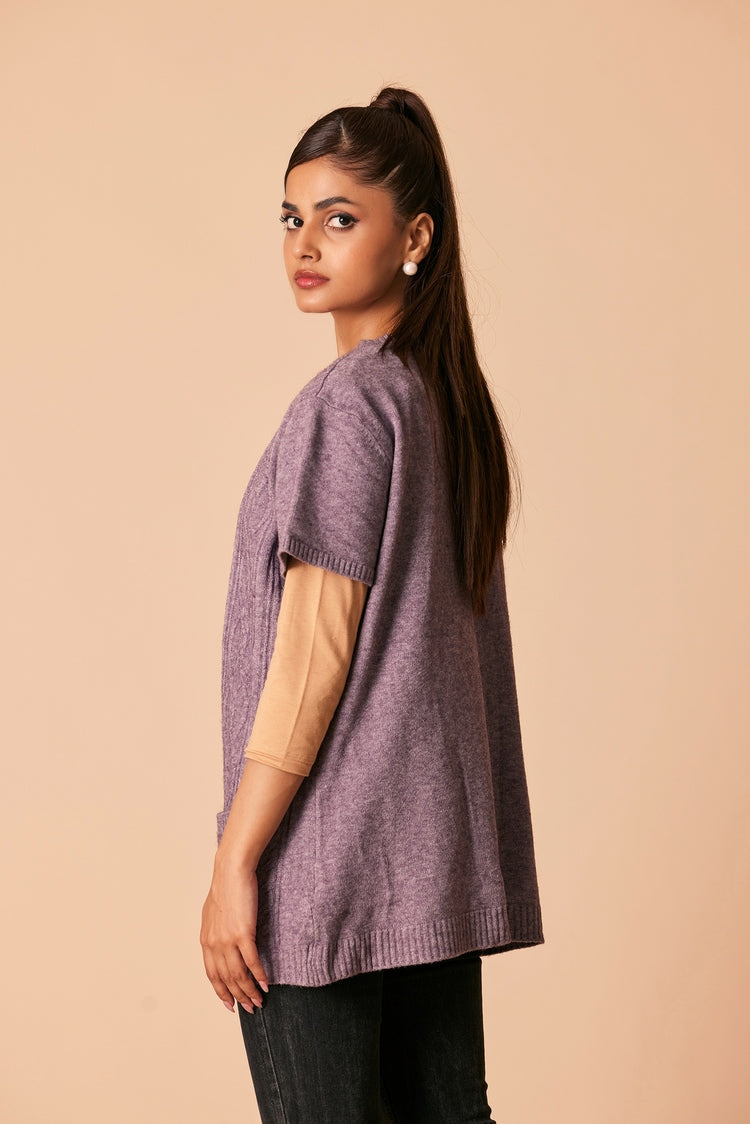 Picture of Ellena - Round Neck Cardigan Sweater - Available at Raja Sahib