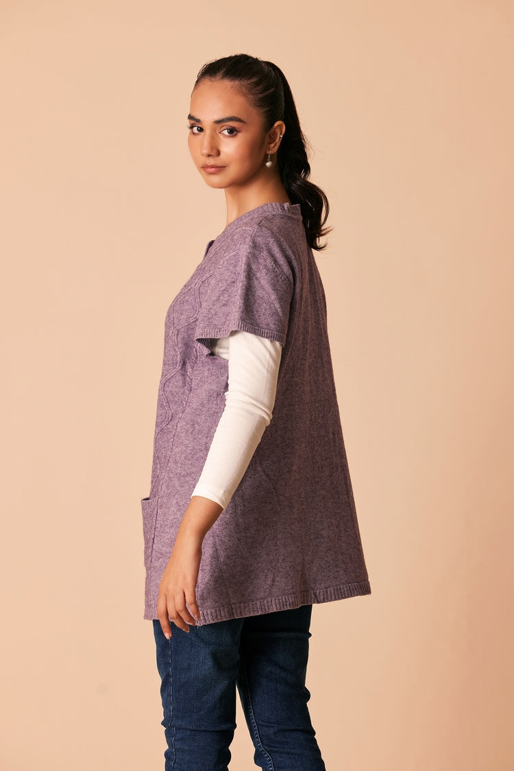 Picture of Ellena - Round Neck Cardigan Sweater - Available at Raja Sahib