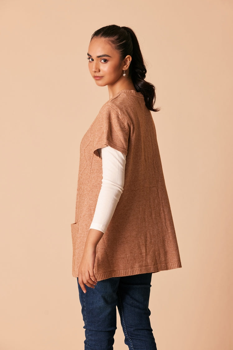Picture of Ellena - Round Neck Cardigan Sweater - Available at Raja Sahib