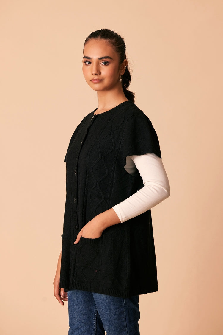 Picture of Ellena - Round Neck Cardigan Sweater - Available at Raja Sahib