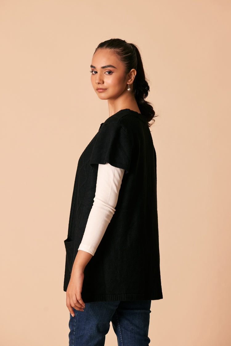 Picture of Ellena - Round Neck Cardigan Sweater - Available at Raja Sahib